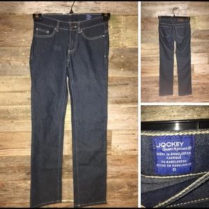 NWOT Jockey P2P Straight Leg Dark Denim Jeans Sz 0